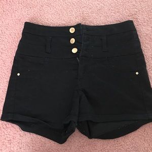 Black jean shorts